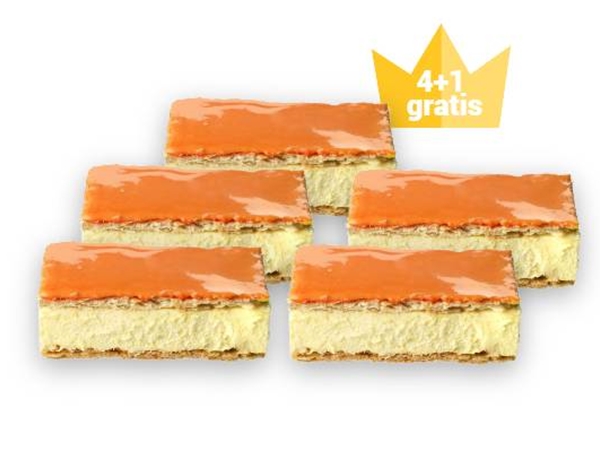 Oranje Tompouce zonder slagroom&nbsp;4+1 gratis