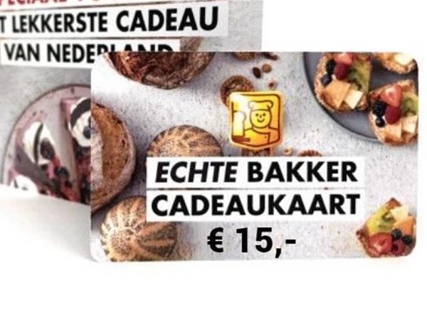 Echte Bakkers Cadeaukaart twv 15 euro